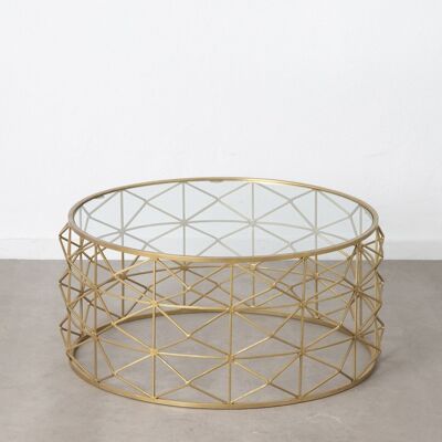 GOLD COFFEE TABLE METAL-GLASS LIVING ROOM ST603964