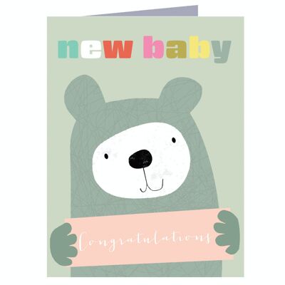 TW423 Mini New Baby Bear Card