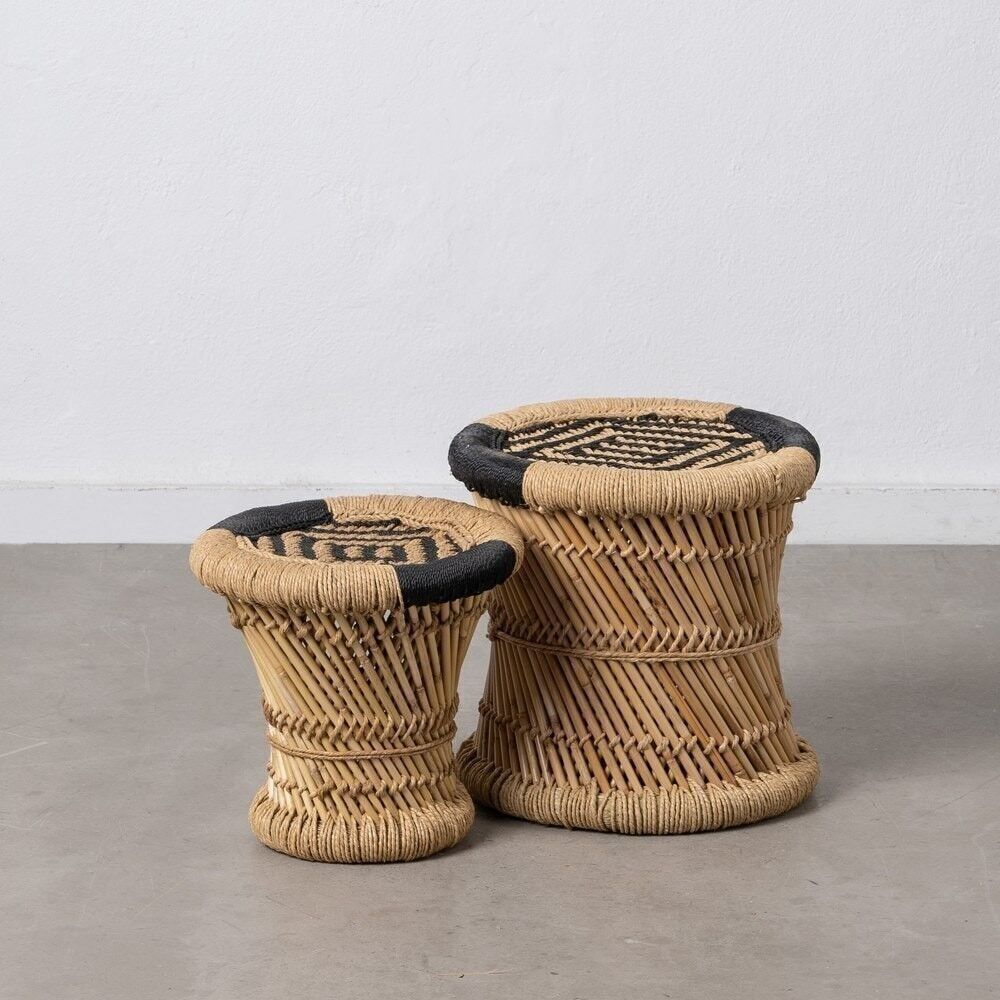 S/2 TAVOLINO IN FIBRA NATURALE SOGGIORNO ST608033