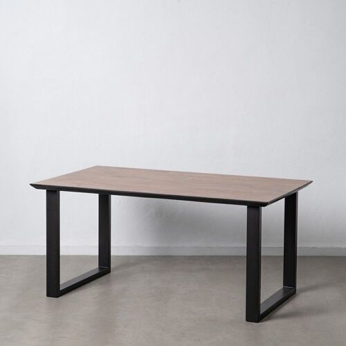 MESA COMEDOR NEGRO-MARRÓN MADERA-HIERRO ST608042