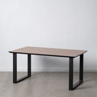 DINING TABLE BLACK-BROWN WOOD-IRON ST608042