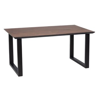 TABLE DE REPAS NOIR-BRUN BOIS-FER ST608042 3