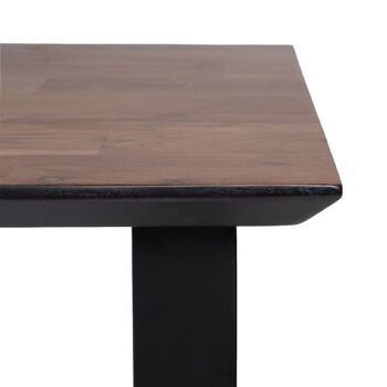 TABLE DE REPAS NOIR-BRUN BOIS-FER ST608042 4