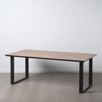 DINING TABLE BLACK-BROWN WOOD-IRON ST608043