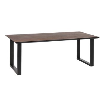 TABLE DE REPAS NOIR-BRUN BOIS-FER ST608043 3