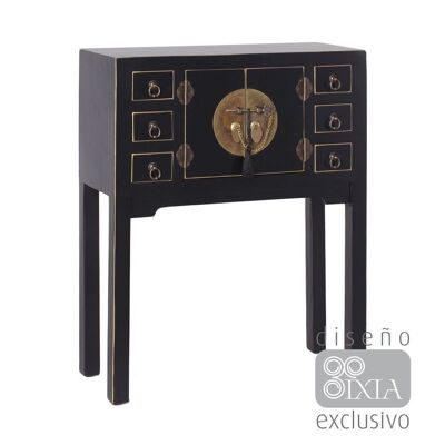 CONSOLE 2 DOORS AND 6 DRAWERS BLACK ST51137
