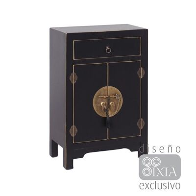 TABLE WITH 2 DOORS AND 1 BLACK DRAWER ST51140
