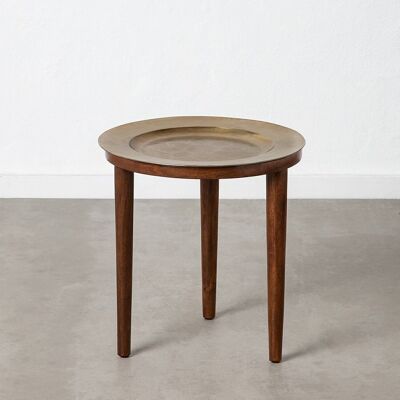 TABLE D'APPOINT NATUREL-OR BOIS-FER ST604011