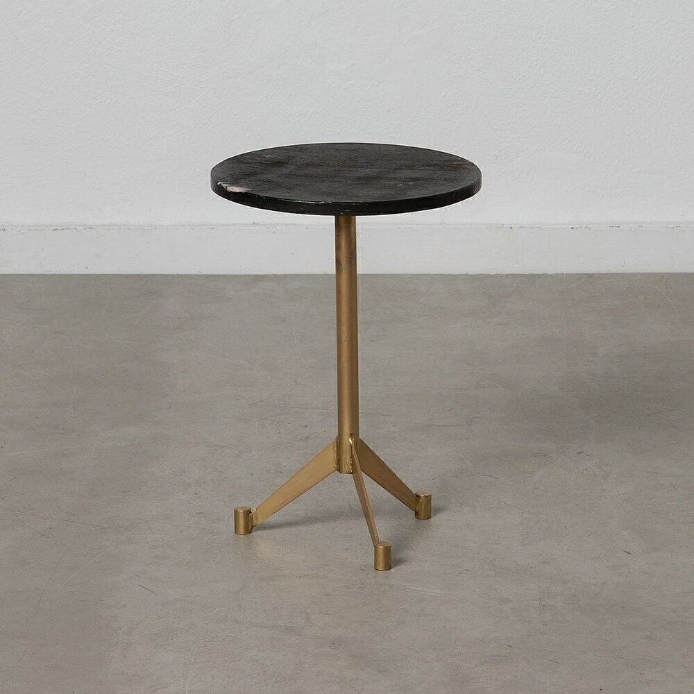 MESA AUXILIAR NEGRO-ORO HIERRO / MÁRMOL ST606017