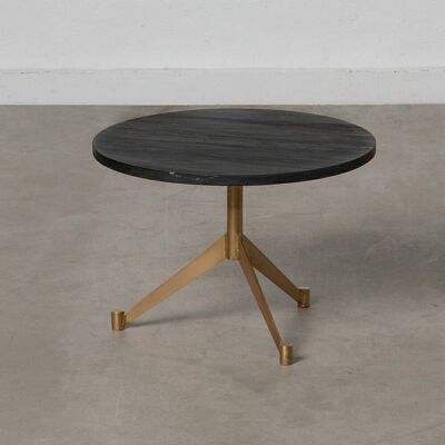 TABLE BASSE NOIR-OR FER / MARBRE ST606018