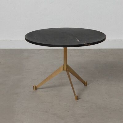 TABLE BASSE FER NOIR-OR / MARBRE ST606019