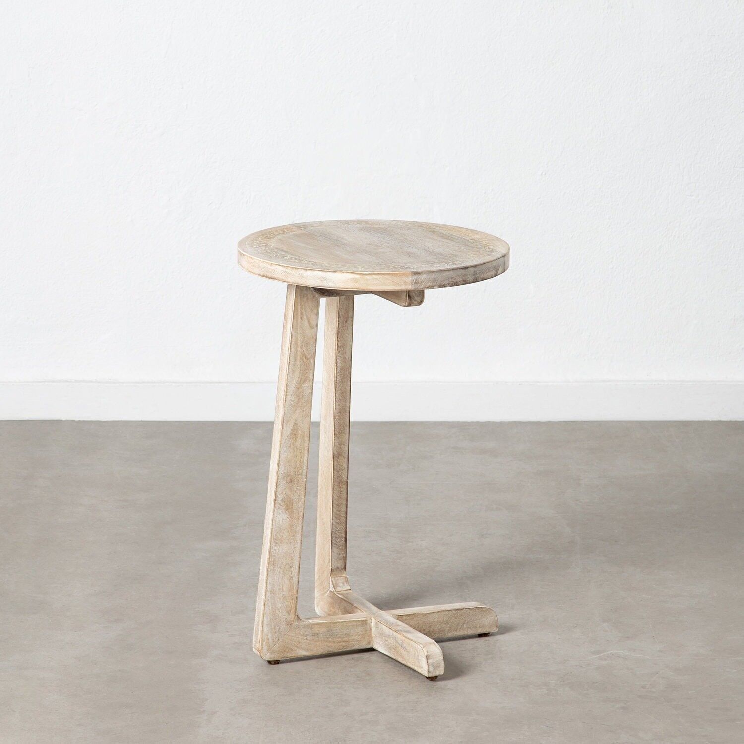 MESA AUXILIAR BLANCO ROZADO MADERA ST604015