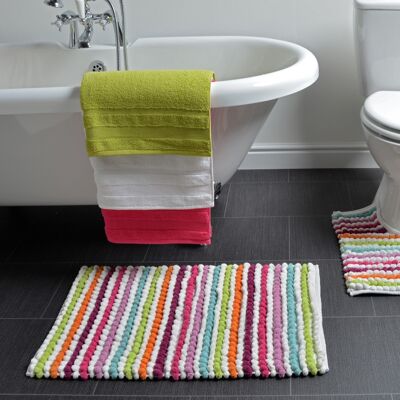 Striped Chunky Bobble Bath Mat 50 x 80cm