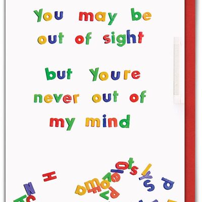 Never Out Of My Mind Funny Missing You Card