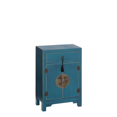 TABLE AVEC 2 PORTES ET 1 TIROIR BLEU DM ST90955