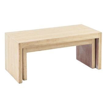 S/2 TABLE BASSE BOIS NATUREL SALON ST604350 4