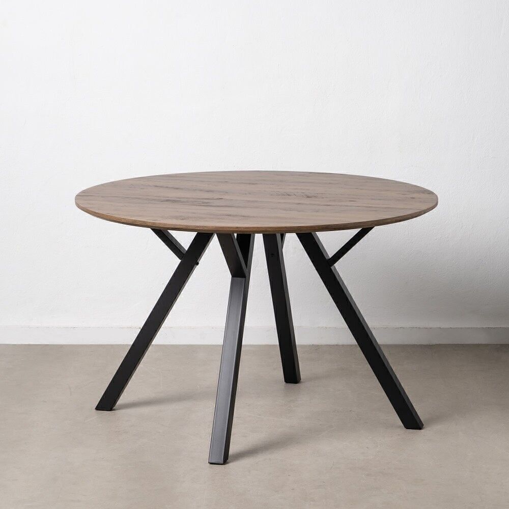 TAVOLO PRANZO MARRONE-NERO DM-METAL SOGGIORNO ST608698