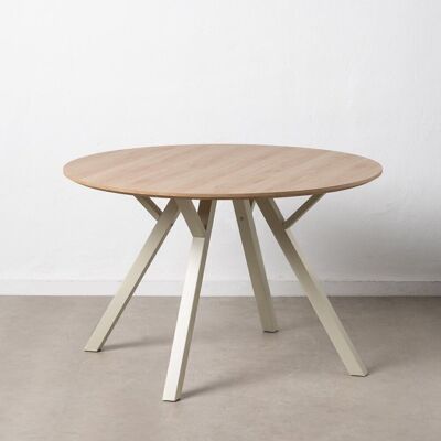 DINING TABLE NATURAL-CREAM DM-METAL ST608699
