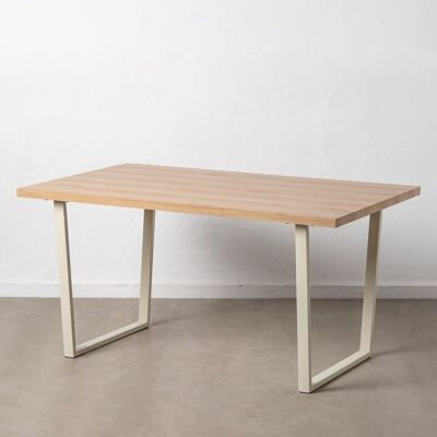 DINING TABLE NATURAL-CREAM DM-METAL ST608701