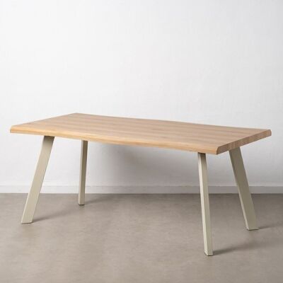DINING TABLE NATURAL-CREAM DM-METAL ST608703