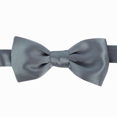Gray silk bow tie