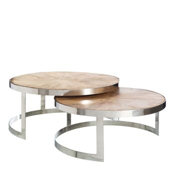 TABLE BASSE S/2 NATUREL BOIS / ACIER ST94660 1