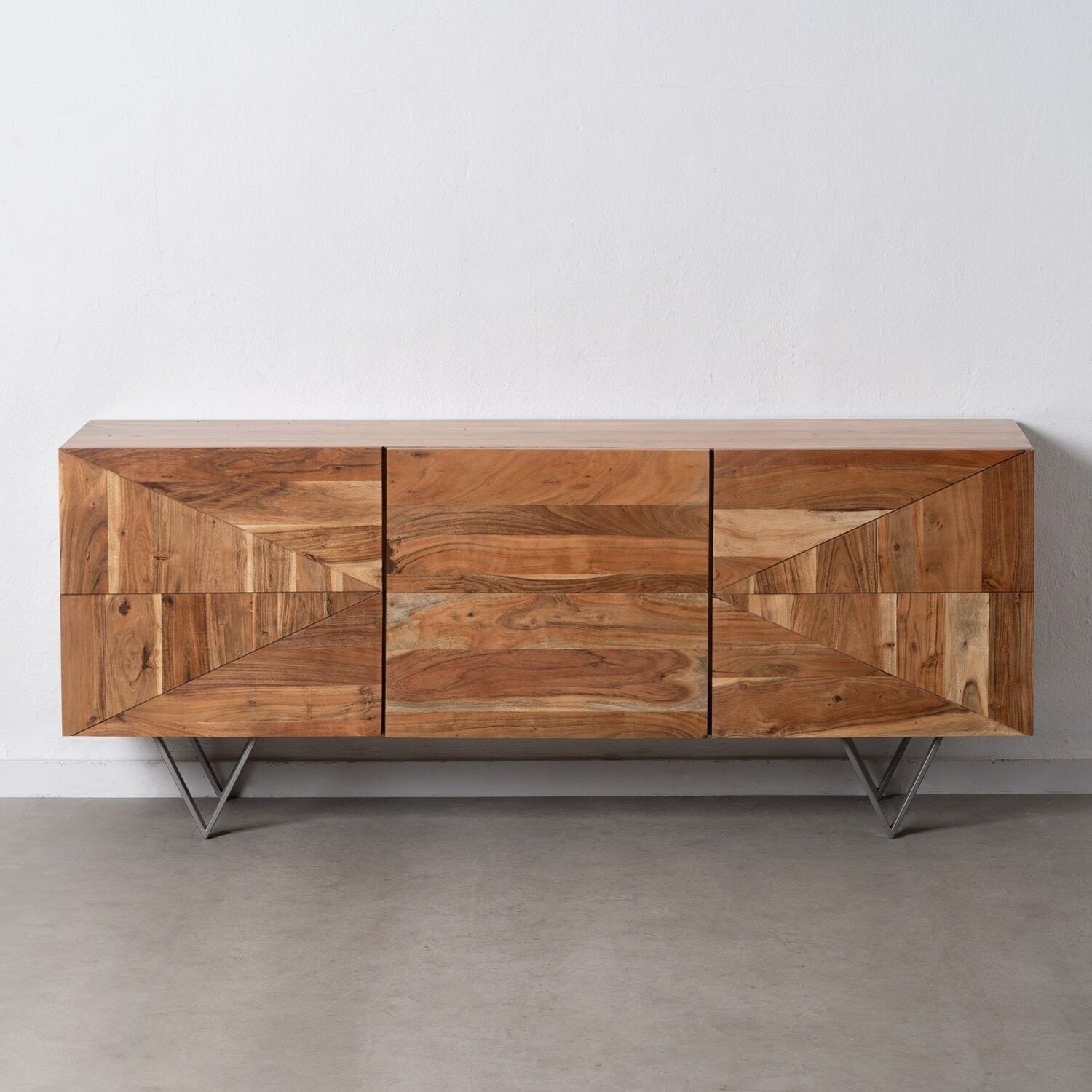 CREDENZA SOGGIORNO LEGNO NATURALE-FERRO ST606271