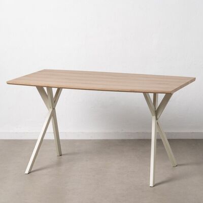 DINING TABLE NATURAL-CREAM DM-METAL ST608706