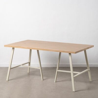 DINING TABLE NATURAL-CREAM DM-METAL ST608707