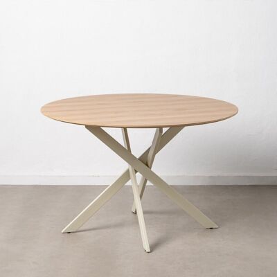 DINING TABLE NATURAL-CREAM DM-METAL ST608709