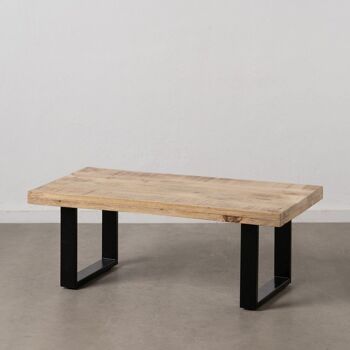 TABLE BASSE NATUREL-NOIR BOIS / METAL ST608725 1
