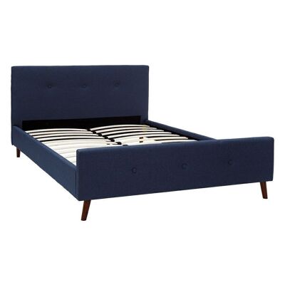 BED 150X200 BLUE WOOD / FABRIC ST107639