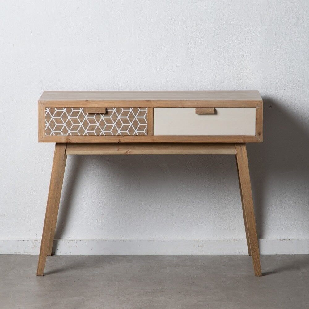 CONSOLLE GEOMETRICA BIANCO NATURALE ST601925