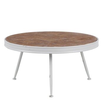 TABLE BASSE METAL NATUREL-BLANC SALON ST604581 2