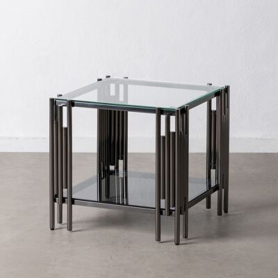 BLACK CRYSTAL / STAINLESS STEEL TABLE ST606292
