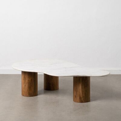 TABLE BASSE BLANC-MARBRE NATUREL/BOIS ST608770