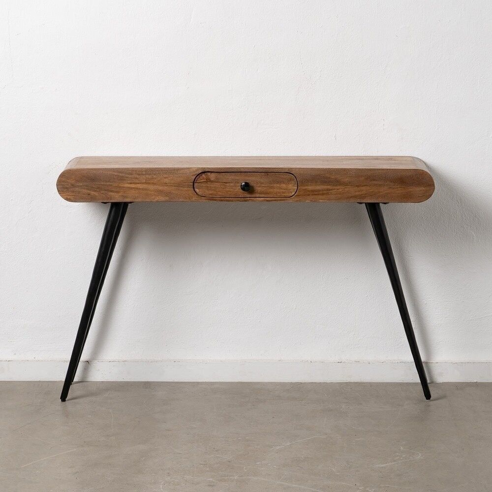 CONSOLLE NATURAL-LEGNO NERO-FERRO ST608817