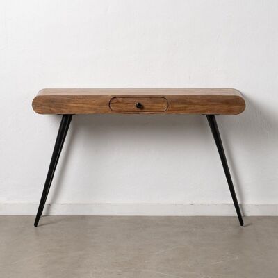 NATURAL CONSOLE-BLACK WOOD-IRON ST608817