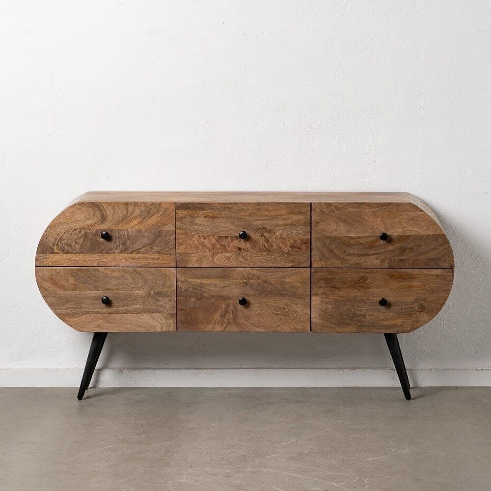 CREDENZA LEGNO-FERRO NATURALE-NERO ST608820