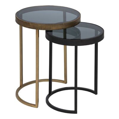TABLE D'APPOINT S/2 OR-NOIR ST608830