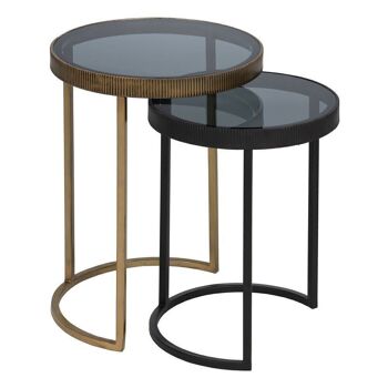 TABLE D'APPOINT S/2 OR-NOIR ST608830 1