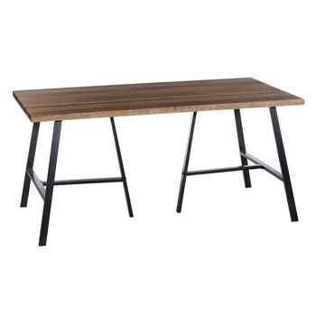 TABLE DE REPAS METAL BRUN NOIR / MDF ST121612 2