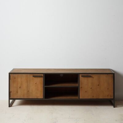 TV STAND BROWN-BLACK WOOD / METAL ST121715