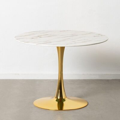 WHITE-GOLD MARBLE DINING TABLE ST604891