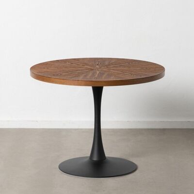 TABLE DE REPAS NATUREL-NOIR DM-MÉTAL ST604892