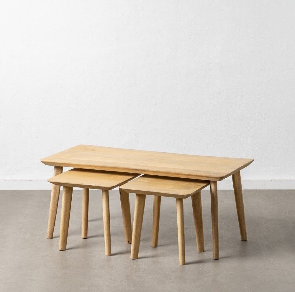 S/3 TAVOLINO BASSO NATURALE LEGNO DI MANGO ST608862