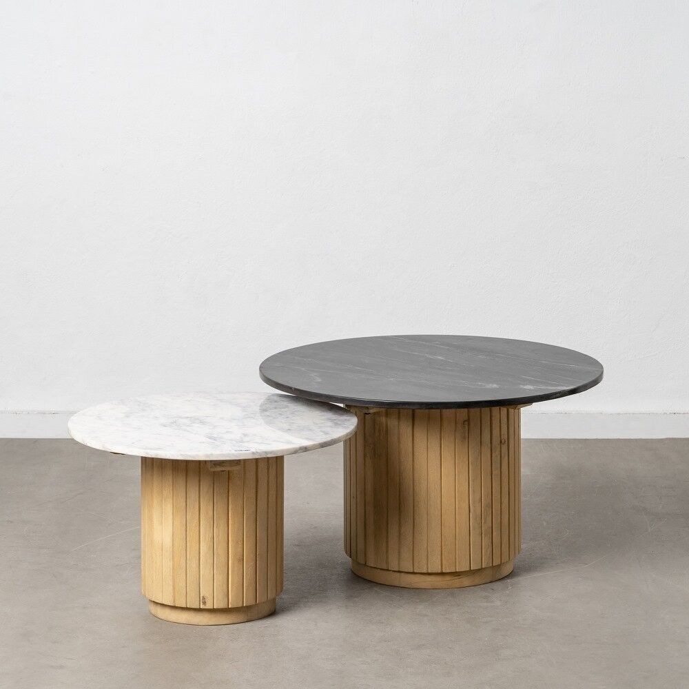 S/2 TAVOLINO BASSO NERO-BIANCO ST608863