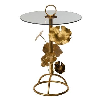 GOLD TABLE METAL-GLASS LIVING ROOM ST602226