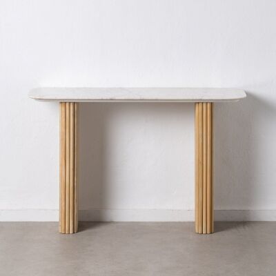 NATURAL-WHITE MARBLE/WOOD CONSOLE ST608873