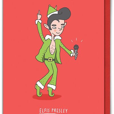 Elfis Presley Funny Christmas Card